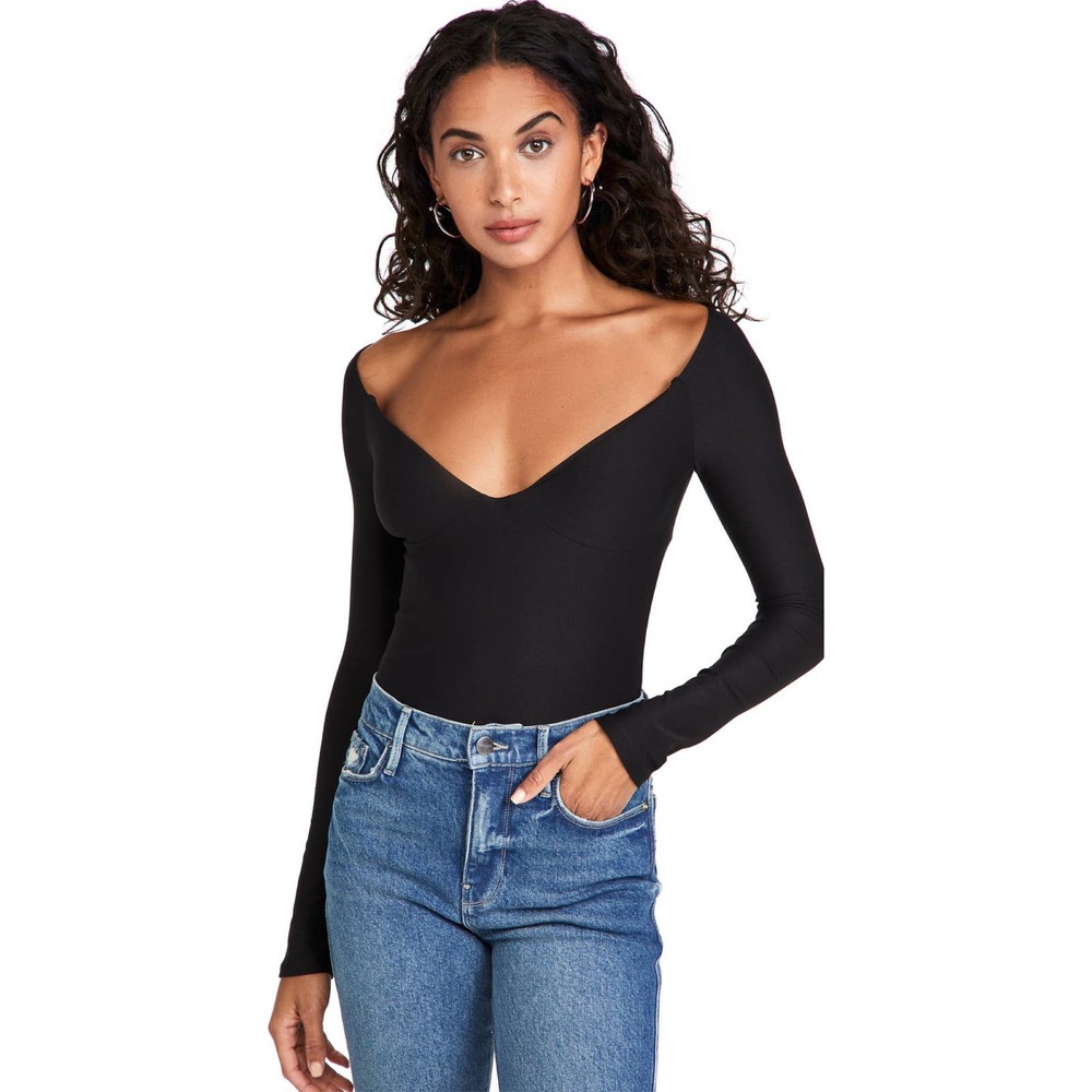 ALIX NYC Jansen Bodysuit in Black Long Sleeve Size Small